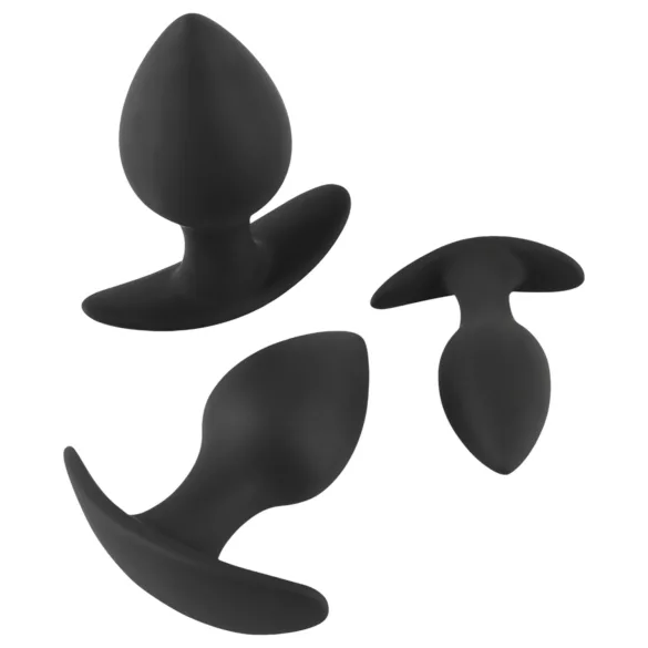 Black Velvets - Silikon-Analplug-Set (3-teilig, schwarz)