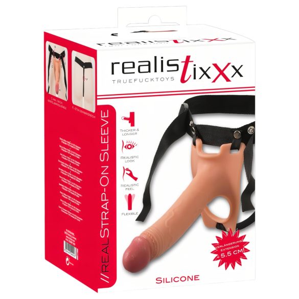 Realistixxx Strap-on - anschließbarer, hohler Dildo (natur)
