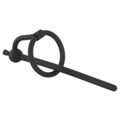   Penisplug Dilator - Silikon Harnröhrendilator mit Eichelring (0,6mm) - schwarz