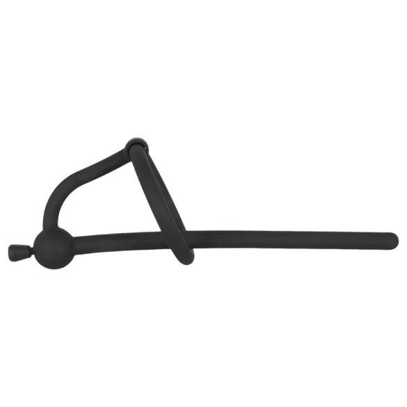 Penisplug - Silikondilator mit Eichelring (0,6mm) - schwarz