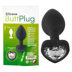 You2Toys Anal Plug - schwarzer Analplug mit weißem Stein