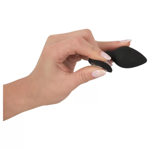 You2Toys Anal Plug - schwarzer Analplug mit weißem Stein
