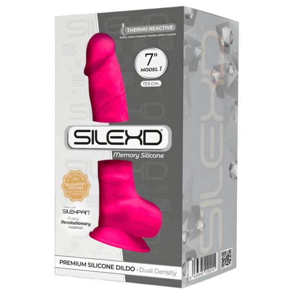 Silexd 7 - Saugnapf Dildo mit Hoden - 17,5cm (pink)