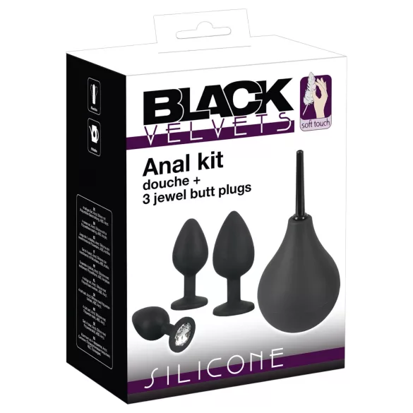 Black Velvets - Analplug-Set (4-teilig, schwarz)