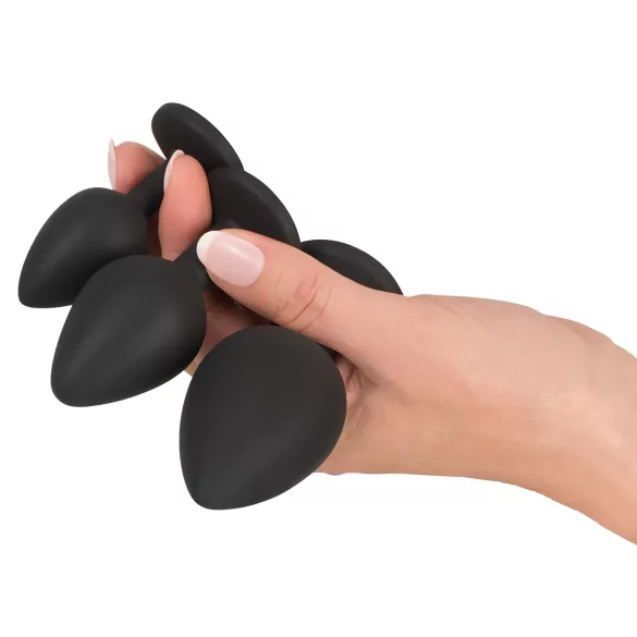 Black Velvets - Analplug-Set (4-teilig, schwarz)