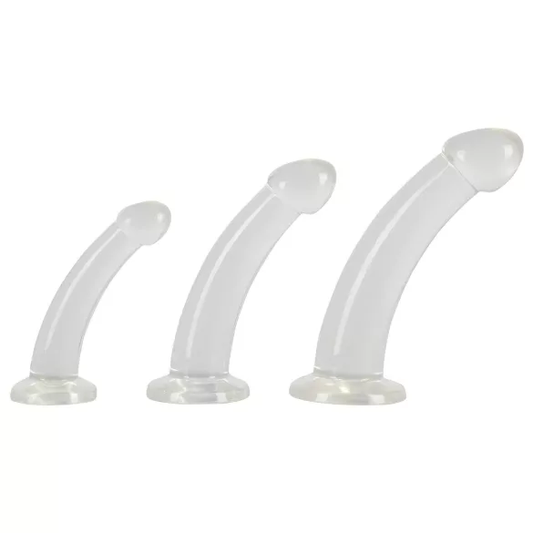 Crystal Clear - Eichel-Anal-Dildoset - 3-teilig (transparent)