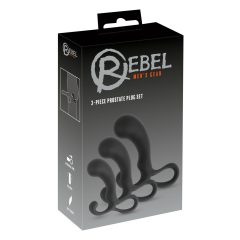 Rebel - 3-teiliges Prostata Dildo Set (schwarz)