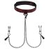 Fifty Shades of Grey - Halsband & Nippelklemmen (Schwarz-Rot)