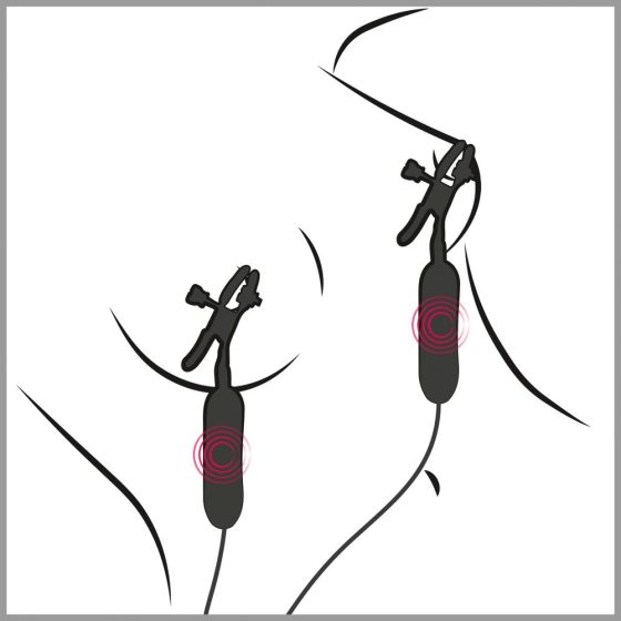 Fetisch - vibrierende Brustwarzenklemmen (schwarz)