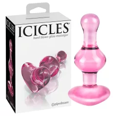 Icicles No. 75 - Herz-Glas-Analplug (pink)