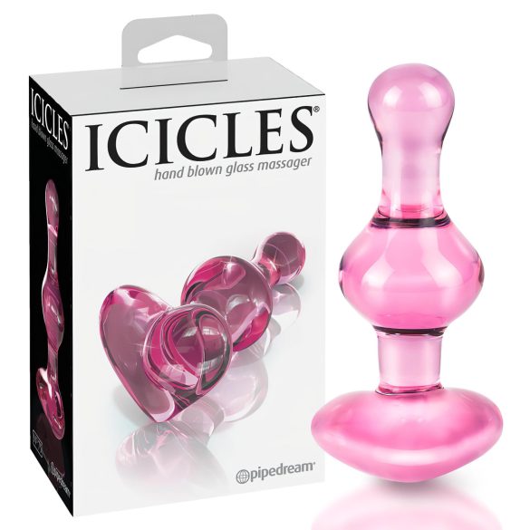 Icicles No. 75 - Herz-Glas-Analplug (pink)