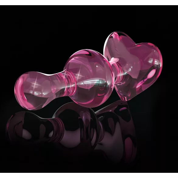 Icicles No. 75 - Herz-Glas-Analplug (pink)