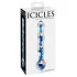 Icicles Nr. 08 - welliger, doppelseitiger Glasdildo (klar-blau)