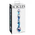 Icicles Nr. 08 - welliger, doppelseitiger Glasdildo (klar-blau)