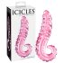 Icicles Nr. 24 - Gerippter Zungenglas-Dildo (Rosa)