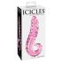 Icicles Nr. 24 - Gerippter Zungenglas-Dildo (Rosa)