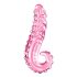Icicles Nr. 24 - Gerippter Zungenglas-Dildo (Rosa)
