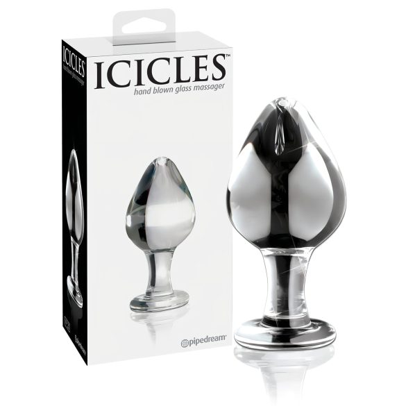 Icicles Nr. 25 - Kegelförmiger Glas Analplug (Transparent)