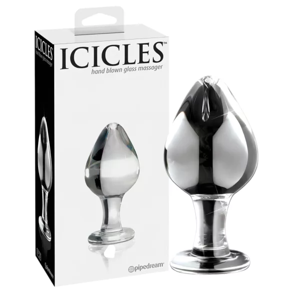 Icicles No. 25 - konischer, gläserner Analplug (transparent)