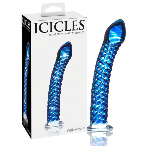 Icicles Nr. 29 - Spiral, Glasdildo für Männer (blau)