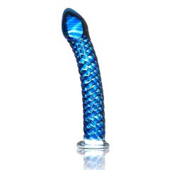   Icicles Nr. 29 - Spiralförmiger, penisförmiger Glasdildo (blau)
