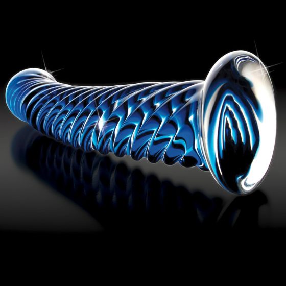 Icicles Nr. 29 - Spiralförmiger, penisförmiger Glasdildo (blau)