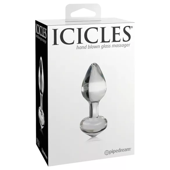 Icicles No. 44 - Kegelförmiger Glas Analdildo (transparent)