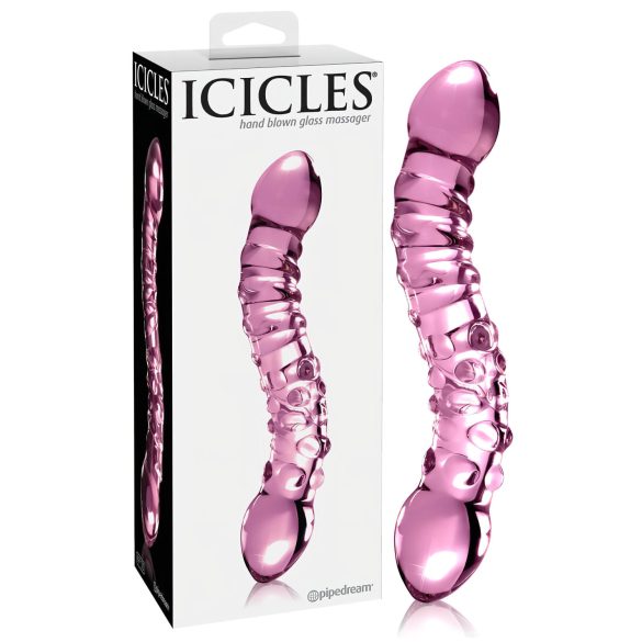 Icicles No. 55 - Doppelendiger G-Punkt Glasdildo (rosa)
