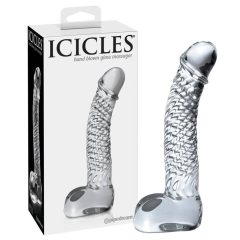   Icicles Nr. 61 - Hoden und Penis aus Glas Dildo (transparent)