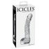 Icicles No. 61 - Hergestellter Glasdildo mit Testikeln (durchsichtig)