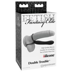   Fetish Double Trouble - Anal- und Penisring mit Dildo (schwarz)