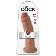   King Cock 10 - großer Dildo mit Saugnapf (25cm) - dunkle Naturfarbe