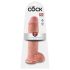 King Cock 11 - Saugnapf-Dildo mit Hoden (28cm) - Naturfarbe