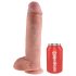 King Cock 11 - Saugnapf-Dildo mit Hoden (28cm) - Naturfarbe