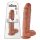 King Cock 11 - Saugnapf Dildo mit Hoden (28 cm) - Dunkel Natur
