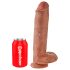 King Cock 11 - Saugnapf Dildo mit Hoden (28 cm) - Dunkel Natur