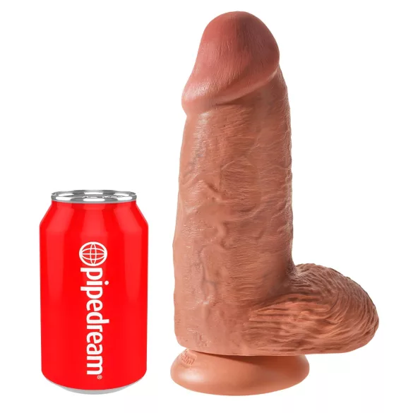 King Cock 9 Chubby - Saugnapf Dildo (23cm) - dunkles Natur