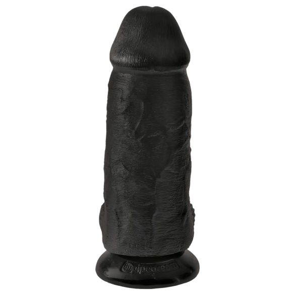 King Cock 9 Chubby - Saugnapf-Dildo mit Hoden (23cm) - schwarz