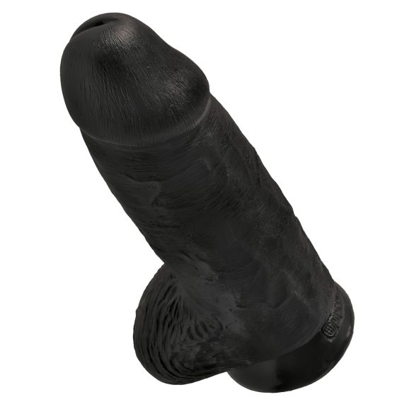 King Cock 9 Chubby - Saugnapf-Dildo mit Hoden (23cm) - schwarz