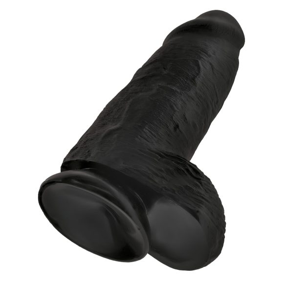 King Cock 9 Chubby - Saugnapf-Dildo mit Hoden (23cm) - schwarz