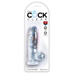 King Cock Clear 5 - Saugnapffuß, Hoden kleiner Dildo (13cm)