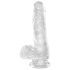 King Cock Clear 6 - Saugnapf, kleiner Hoden-Dildo (15 cm)