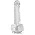 King Cock Clear 6 - Saugnapf, kleiner Hoden-Dildo (15 cm)