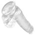 King Cock Clear 6 - Saugnapf, kleiner Hoden-Dildo (15 cm)