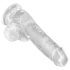 King Cock Clear 6 - Saugnapf, kleiner Hoden-Dildo (15 cm)