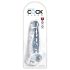 King Cock Clear 8 - Saugfuß-Dildo mit Hoden (20 cm)
