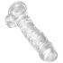 King Cock Clear 8 - Saugfuß-Dildo mit Hoden (20 cm)