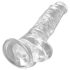 King Cock Clear 8 - Saugfuß-Dildo mit Hoden (20 cm)