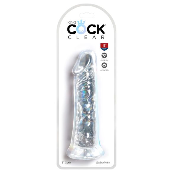 King Cock Clear 8 - Saugfuß, großer Dildo (20 cm)