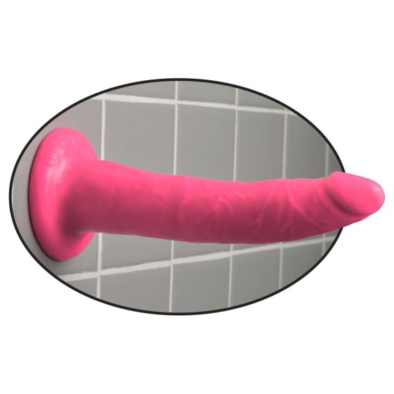 Dillio 7 - Saugnapf, realistischer Dildo (18cm) - pink